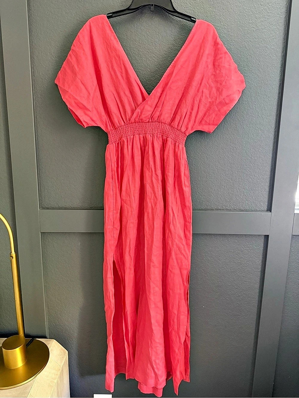 BODEN • NWT linen kaftan maxi dress in pink Size 6 v-neck D0653 - Picture 10 of 10